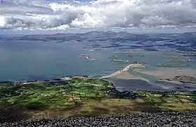Champ de drumlins, Clew Bay (Irlande).