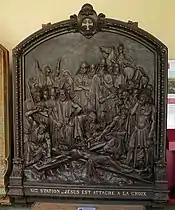 Sculpture monumentale de la station XI du Chemin de croix.