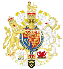 Le lambel est la brisure traditionnelle des fils aînés du vivant de leur père (ici, le prince Charles de Galles).