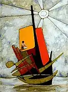 Coin de jour.1989, 75&nbsp;×&nbsp;54&nbsp;cm, acrylique et huile sur toile.