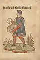 Colporteur de livres, «Anciens cris de Paris», XVIe&nbsp;siècle — «beaulx abc» (abécédaires) et «belles heures» (livres de prières).