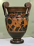 Cratère à volutes. Scène d'amazonomachie. Musée archéologique d'Agrigente