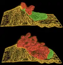 Représentation informatique de l'éruption qui a tué Johnston.