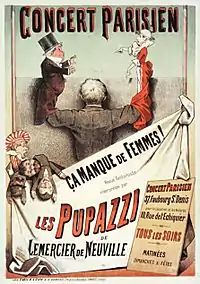 Ça manque de femmes ! spectacle avec les Pupazzi de Lemercier de Neuville (1884)