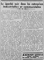 Article de journal intitulé : Le marché noir dans les entreprises industrielles et commerciales