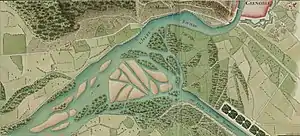 Confluence entre le Drac et l'Isère en 1745