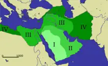 Carte des conquêtes musulmanes au Proche-Orient