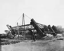 18 juillet 1887 : commencement du montage métallique de la pile no&nbsp;4.