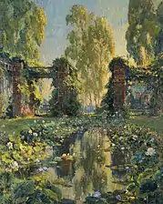 The Lotus Pool, El Encanto, Santa Barbara (vers 1921-1922), West Reading, Reading Public Museum&nbsp;(en).