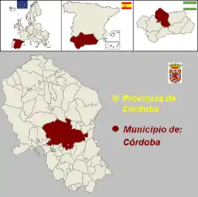 Localisation de Comarque de Cordoue