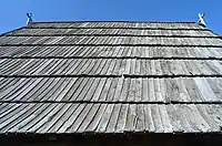 Détail des bardeaux du toit