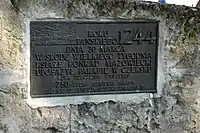 Plaque commémorative des 750 années de l'église