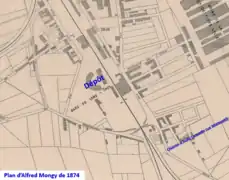 Dépôt de Fives sur plan de 1874