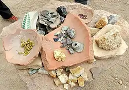 Divers objets archéologiques trouvés sur le site de San Antonio.