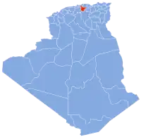 Carte d'Algérie (Wilaya d'Bouira)