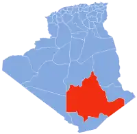 Carte d'Algérie (Wilaya de Tamanrasset)