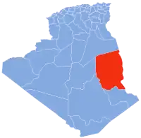 Carte d'Algérie (Wilaya d'Illizi)