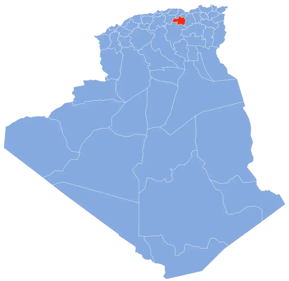 Carte d'Algérie (Wilaya de Bordj Bou-Arreridj)