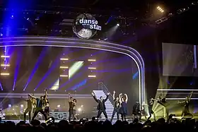 Plusieurs des danseurs professionnels de Danse avec les stars sur la scène du Galaxie d'Amnéville le 8 février 2014