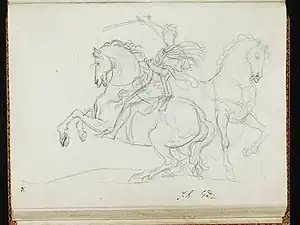 Esquisse 51 du cinquième carnet pour le Bonaparte, musée du Louvre département des arts graphiques.