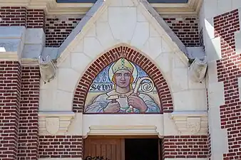 Saint Éloi (1929), mosaïque, église Saint-Martin de Nieppe.