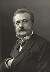 Portrait en noir et blanc d'une personnalité politique.