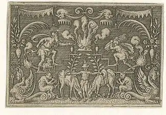 Étienne Delaune, Le Sacrifice d'Abraham (avant 1573), gravure au burin.