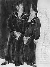 Deux marins urinant,aquarelle de Charles Demuth.La peinture en 1930 sur Commons