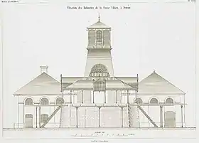 Élévation des bâtiments de la fosse Villars durant la seconde moitié du XIXe&nbsp;siècle.