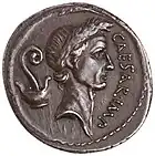 Denier de César.44 AEC. American Numismatic Society