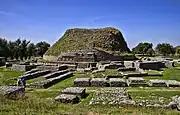 Le Dharmarajika stupa de Taxila. Édifié par l'empereur Maurya Ashoka, au IIIe siècle AEC