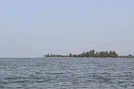 La pointe de Diogué, située tout juste au nord de l’embouchure du fleuve Casamance.