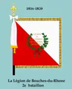 Drapeau 2e bataillon de la légion des Bouches-du-Rhône (avers)