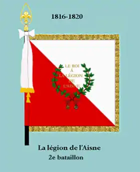 Drapeau 2e&nbsp;bataillon de la Légion de l'Aisne (avers).