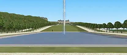 Schéma de la vue depuis le Grand Carré sur les châteaux de Meudon, XVIIIe&nbsp;siècle.