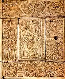 Ivoire de l'Évangéliaire d'Etchmiadzin, VIe siècle.