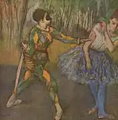 Edgar Degas, Arlequin et Colombine, pastel (Galerie autrichienne du Belvédère, vers 1884)