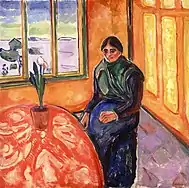 Edvard Munch, Mélancolie, 1911 (120&nbsp;×&nbsp;125&nbsp;cm), Musée Stenersen, Oslo.