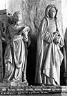 Statue en pierre, sainte Anne et sainte Barbe.