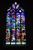 Vitrail : Après la 1re croisade, Geoffroy de Dinan se retire au prieuré Saint-Malo fondé par son père en 1066 et laisse à son fils Ollivier son fief de Dinan, 1108