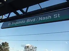 Signalétique de la station El Segundo.