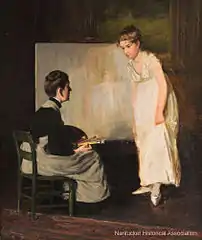 Elizabeth Rebecca Coffin, Portrait de l'artiste en conversation avec son modèle, c.1890