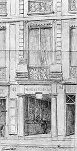 No&nbsp;44, rue Mazarine (dessin de Léon Leymonnerye, avril 1875).