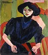 Ernst Ludwig Kirchner,Portrait d'une femme (1911)