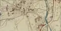 Extrait du plan cadastral napoléonien de 1809 : centre du village. Noter l'emplacement de l'église d'alors.