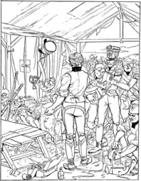 Illustration pour La Panacée du capitaine Hauteroche d'Octave Uzanne (1899).