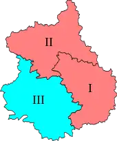 Couleurs des trois circonscriptions.