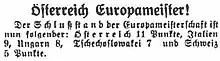 Coupure de presse d'un journal germanophone de 1932.