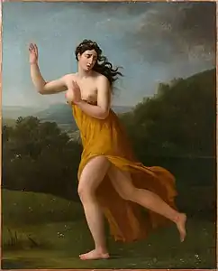 Eurydice piquée par un serpent (huile sur toile, 100&nbsp;×&nbsp;81&nbsp;cm) attribution à Antoinette Béfort (peut-être Salon de 1814)