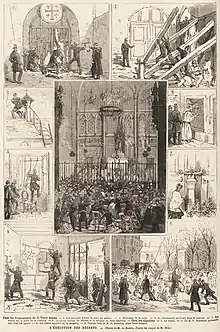 Ensemble de neuf dessins monochromes.